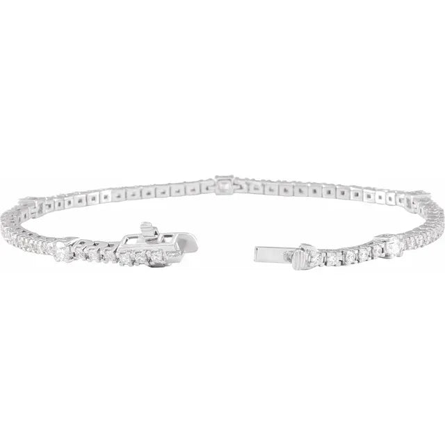 14K White Gold 1.75 CTW Lab-Grown Diamond Tennis Bracelet – 7"