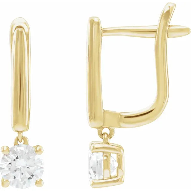 14K Yellow Gold 1.00 CTW Lab-Grown Diamond Lever Back Earrings (Pair)