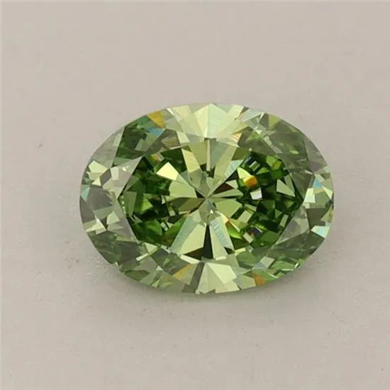 0.56ct Oval Lab Grown Diamond (Colour Fancy Vivid Green, Clarity VVS2, IGI Certified)