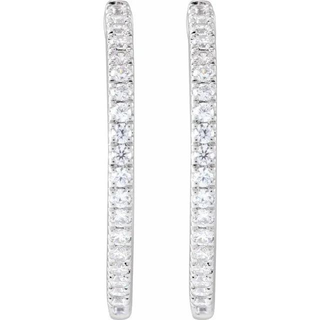 14K Gold 1/2 CTW Lab-Grown Diamond Hoop Earrings – 22.9 mm (Pair)