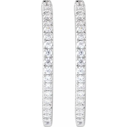 14K Gold 1/2 CTW Lab-Grown Diamond Hoop Earrings – 22.9 mm (Pair)