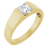 14K ყვითელი 1 CT Lab-Grown კვადრატული ბრილიანტის ზოლი 