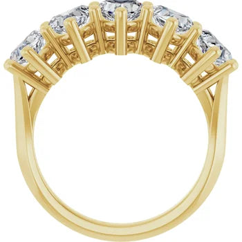 14K Yellow Gold 5-Stone Heart-Shaped Diamond Anniversary Band – 2.50 CTW