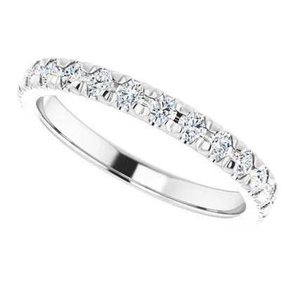 14K White Gold 1/2 CTW Round Diamond Half Eternity Band