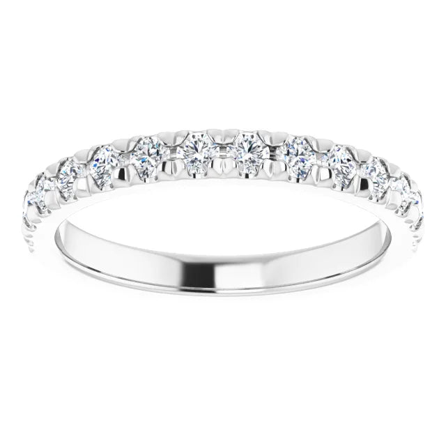 14K White Gold 1/2 CTW Round Diamond Half Eternity Band