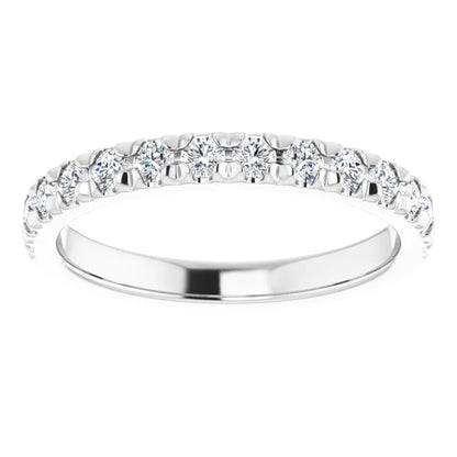 14K White Gold 1/2 CTW Round Diamond Half Eternity Band