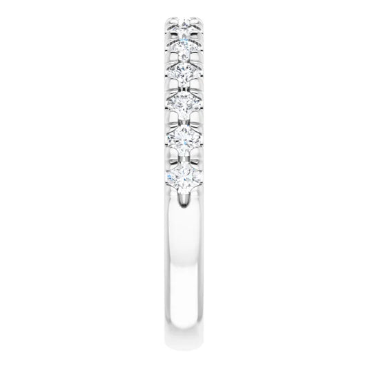 14K White Gold Lab-Grown Diamond Half Eternity Band – 1/2 CTW