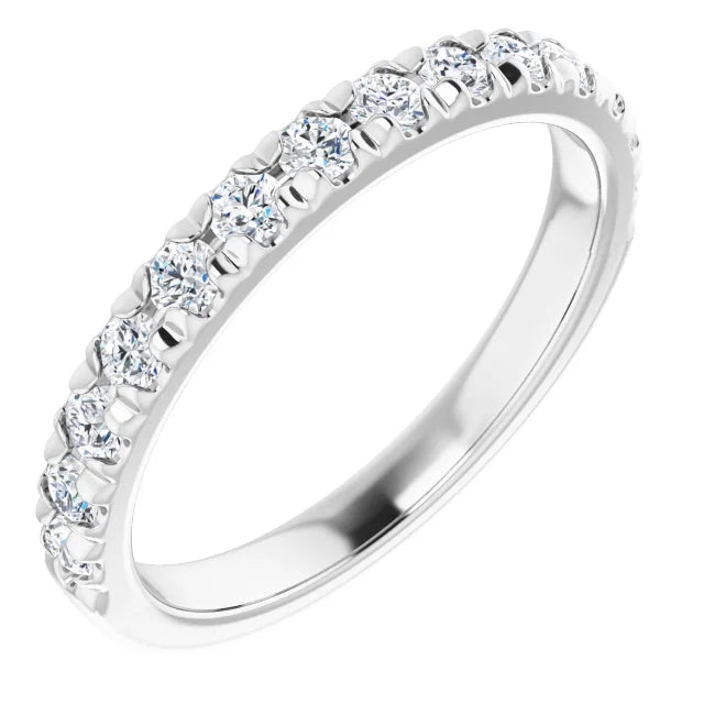 14K White Gold Lab-Grown Diamond Half Eternity Band – 1/2 CTW