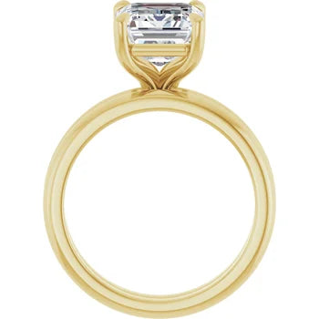 14K Yellow Gold Emerald-Cut Solitaire Lab Diamond Ring – 3 CTW
