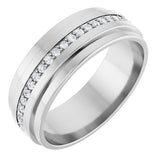 14K White 1/3 CTW Natural Diamond Eternity Band Size 10