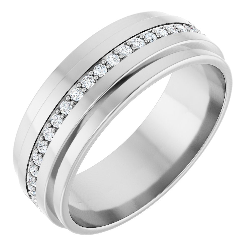 14K White 1/3 CTW Natural Diamond Eternity Band Size 10