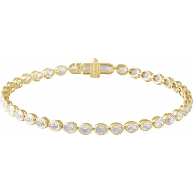 14K Gold 4 9/10 CTW Lab-Grown Diamond Line Bracelet – 7"