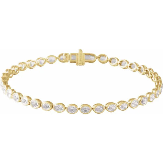 14K Gold 4 9/10 CTW Lab-Grown Diamond Line Bracelet – 7"