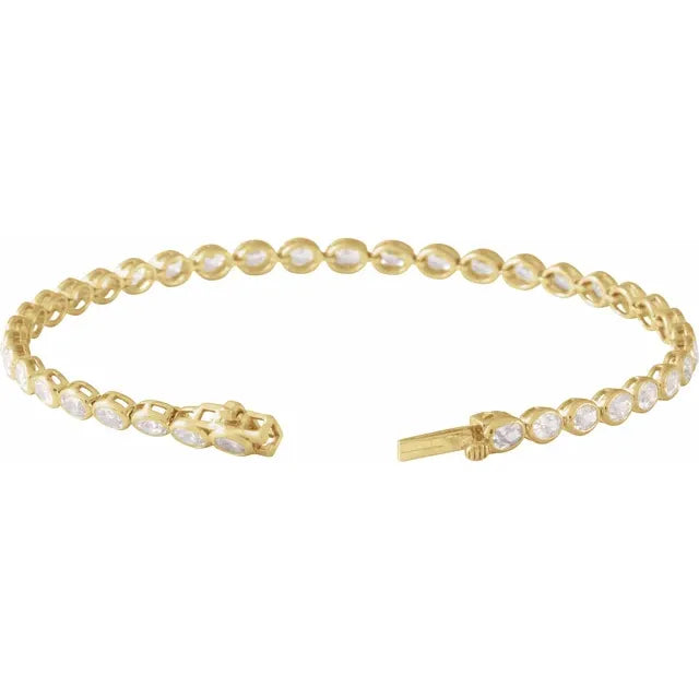 14K Gold 4 9/10 CTW Lab-Grown Diamond Line Bracelet – 7"
