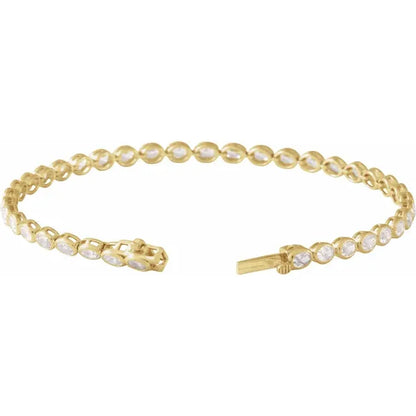 14K Gold 4 9/10 CTW Lab-Grown Diamond Line Bracelet – 7"