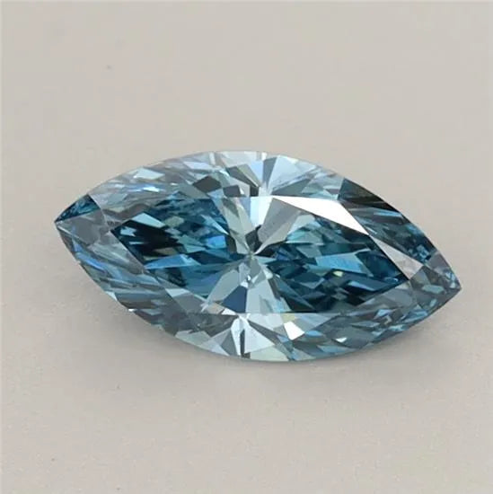 0.50ct Marquise Lab Grown Diamond (Colour Fancy Vivid Blue, Clarity VS2, IGI Certified)