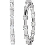 14K White Gold Lab-Grown Diamond Hoop Earrings – 1 CTW
