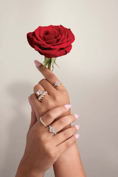 14K Yellow Gold Heart-Shaped Lab-Grown Diamond Engagement Ring – 2 CT Center with Accents