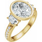 14K Yellow Gold 9x7 mm Oval Diamond Engagement Ring