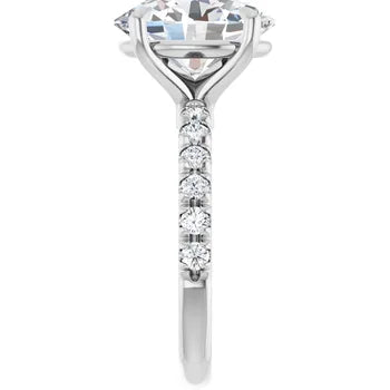 14K White Gold 5 CTW Oval Lab-Grown Diamond Engagement Ring