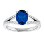 14K White Gold Sapphire & 1 1/8 CTW Diamond Engagement Ring