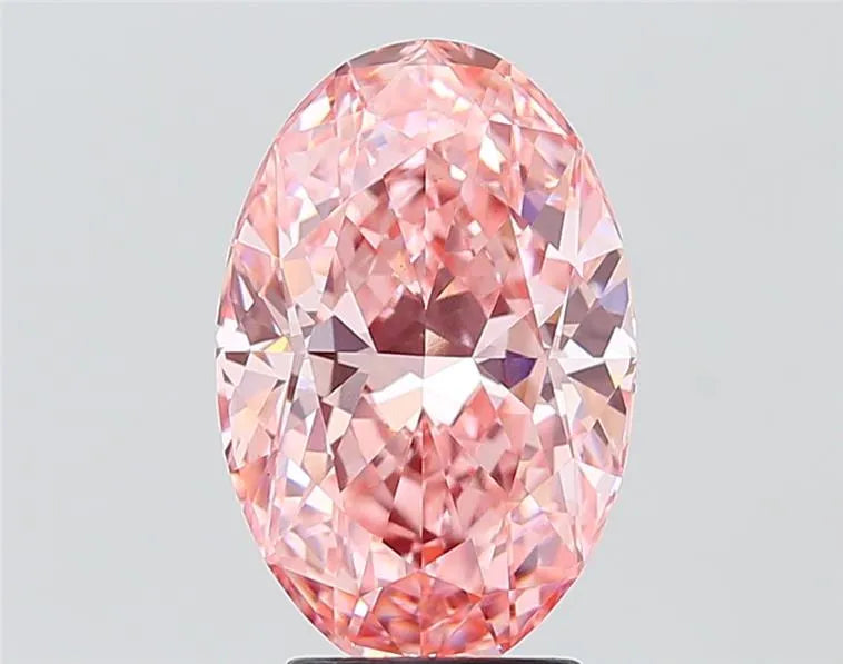 4.06ct Oval Lab Grown Diamond (Colour Fancy Vivid Pink, Clarity VS1, IGI Certified)