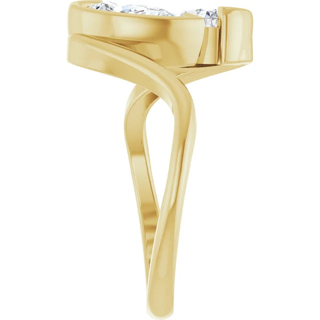 14K Yellow 1 1/2 CTW Lab-Grown Diamond Two-Stone Engagement Ring