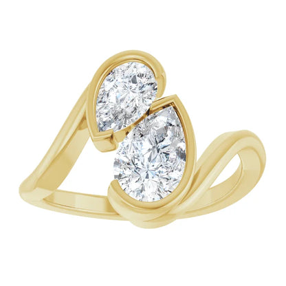 14K Yellow 1 1/2 CTW Lab-Grown Diamond Two-Stone Engagement Ring