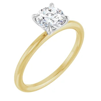 1 CT Two-Tone Round Solitaire Engagement Ring – 14K Yellow & White Gold | GIA Certified