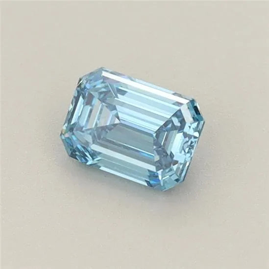 0.44ct Emerald Lab Grown Diamond (Colour Fancy Vivid Blue, Clarity VS1, IGI Certified)