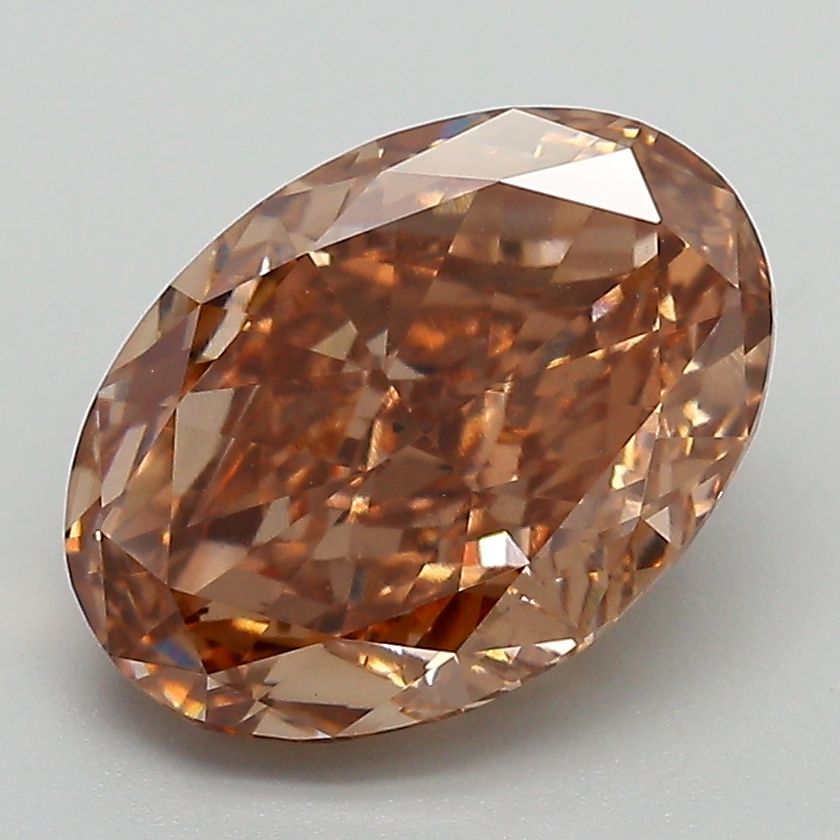 Oval 3.31ct Fancy Yellowish Brown VS2 EX VG None