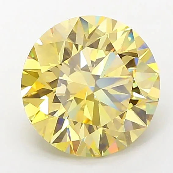 5.02ct Round Lab Grown Diamond (Colour Fancy Yellow, Clarity VS2, Cut ID, IGI Certified)