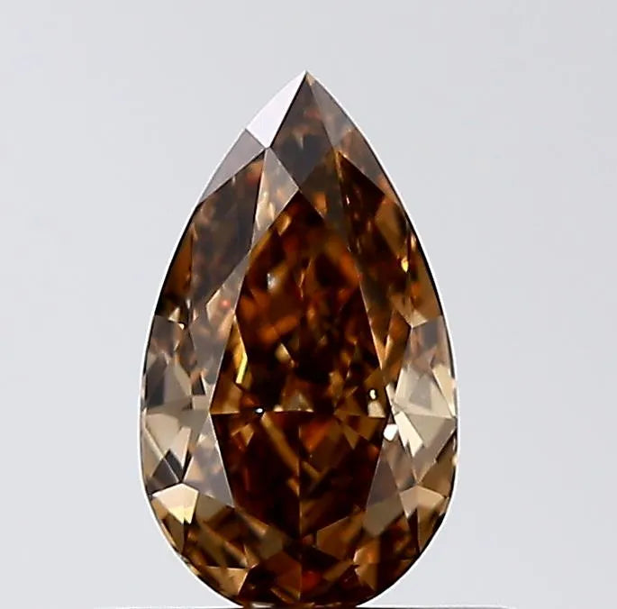 0.40ct Pear Natural Diamond (Colour Brown, Clarity VVS2, Cut VG, IGI Certified)