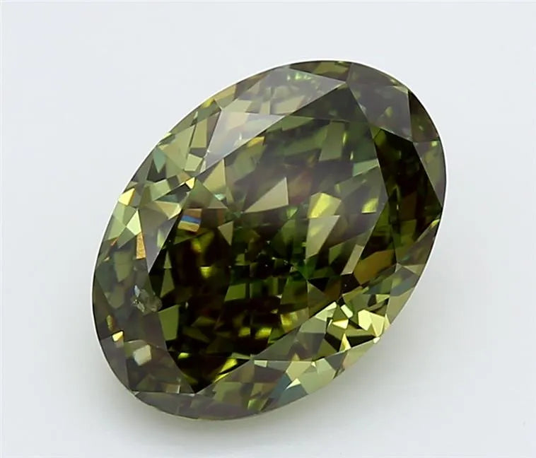 2.66ct Oval Lab Grown Diamond (Colour Fancy Deep Green, Clarity VS2, IGI Certified)