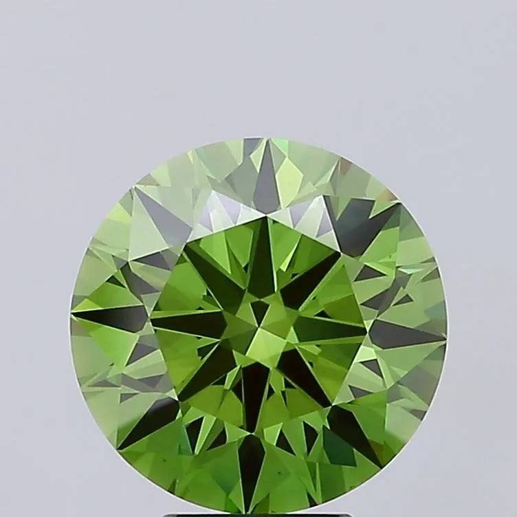 5.06ct Round Lab Grown Diamond (Colour Fancy Vivid Green, Clarity VS1, Cut ID, IGI Certified)
