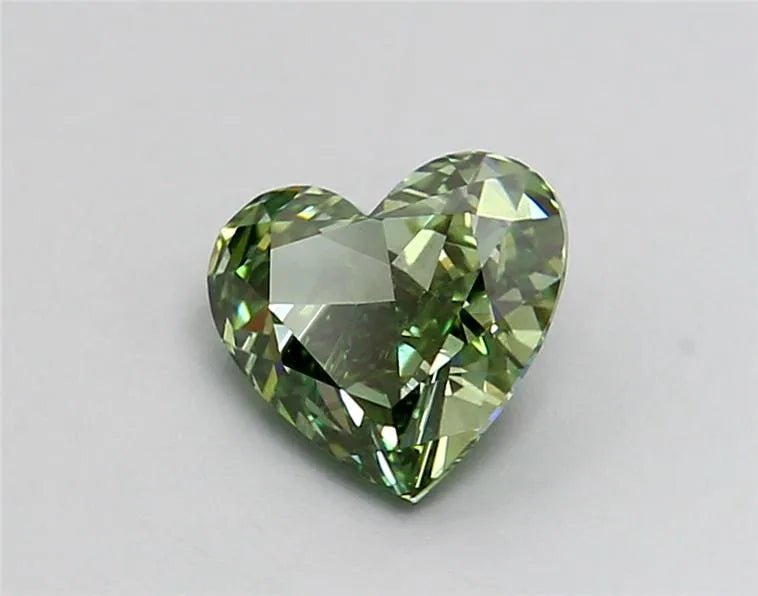 0.82ct Heart Lab Grown Diamond (Colour Fancy Vivid Green, Clarity VS2, IGI Certified)