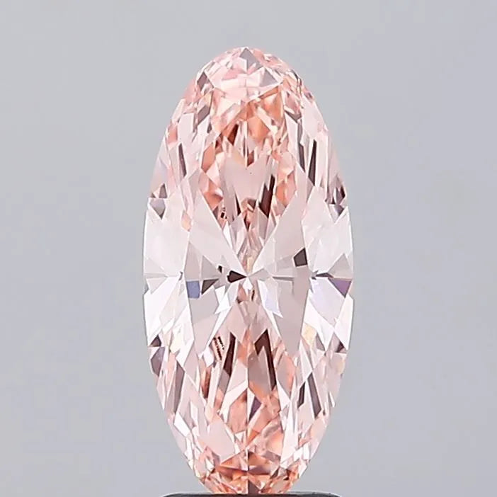 2.35ct Oval Lab Grown Diamond (Colour Fancy Intense Orangey Pink, Clarity VVS2, IGI Certified)
