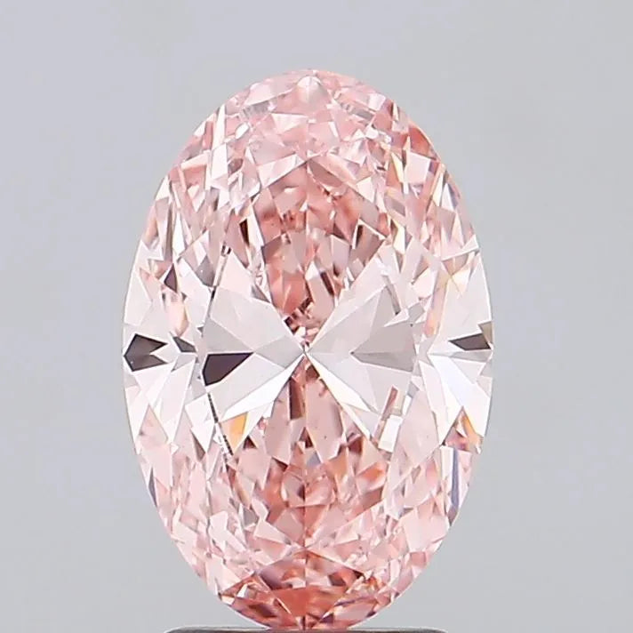 2.57ct Oval Lab Grown Diamond (Colour Fancy Vivid Pink, Clarity VS1, IGI Certified)