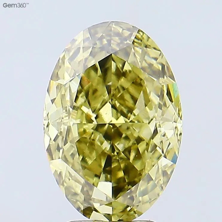 4.50ct Oval Lab Grown Diamond (Colour Fancy Intense Gray Yellow, Clarity VS1, Cut GD, IGI Certified)