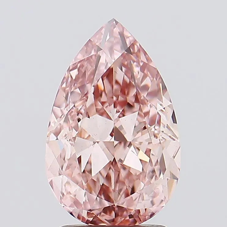 2.65ct Pear Lab Grown Diamond (Colour Fancy Intense Brown Pink, Clarity VS2, IGI Certified)