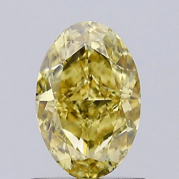 0.89ct Oval Lab Grown Diamond (Colour Fancy Intense Yellow, Clarity VS2, Cut GD, IGI Certified)