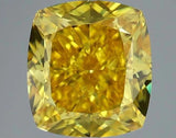 2.20ct Cushion modified Lab Grown Diamond (Colour Fancy Vivid Yellow, Clarity VVS1, IGI Certified)