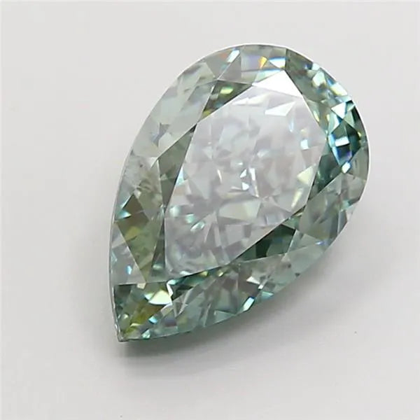 2.63ct Pear Lab Grown Diamond (Colour Fancy Vivid Green, Clarity VS1, IGI Certified)