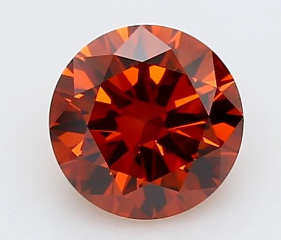 1.00ct Round Lab Grown Diamond (Colour Fancy Orange, Clarity VVS2, Cut EX, IGI Certified)