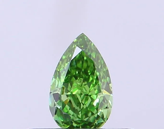 0.22ct Pear Lab Grown Diamond (Colour Fancy Vivid Green, Clarity VS1, IGI Certified)