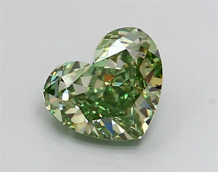 0.91ct Heart Lab Grown Diamond (Colour Fancy Vivid Green, Clarity VS2, IGI Certified)