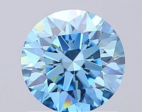 1.07ct Round Lab Grown Diamond (Colour Fancy Vivid Blue, Clarity VVS2, Cut ID, IGI Certified)