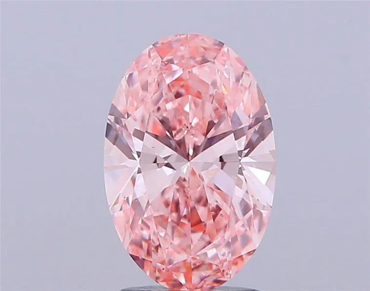 1.69ct Oval Lab Grown Diamond (Colour Fancy Vivid Pink, Clarity VS1, IGI Certified)