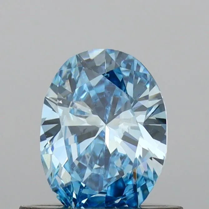 0.52ct Oval Lab Grown Diamond (Colour Fancy Vivid Blue, Clarity VS1, IGI Certified)