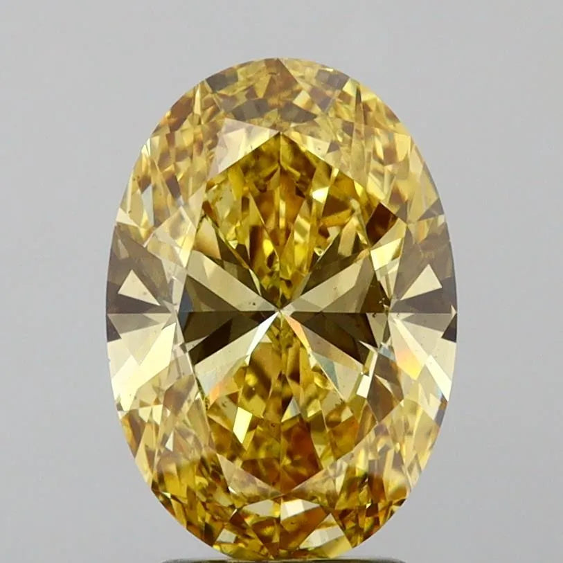 3.10ct Oval Lab Grown Diamond (Colour Fancy Intense Yellow, Clarity VS2, IGI Certified)
